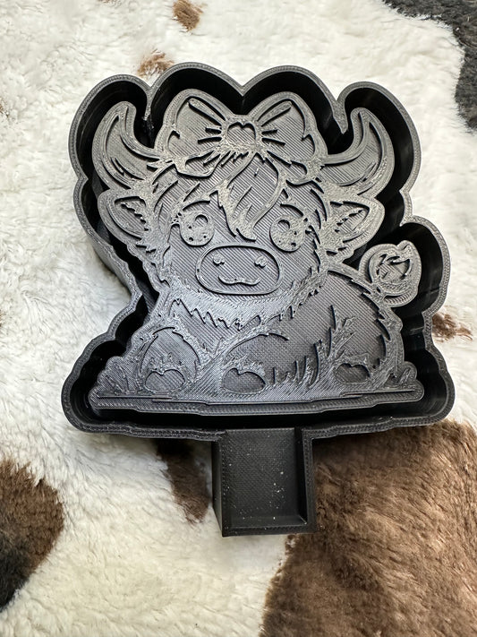 Cute Highland with Bow Mold