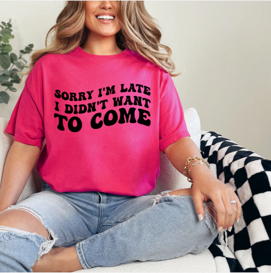 Sorry I'm late I Didn't Want To Come