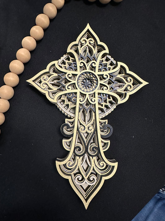 3D cross 9.5”x7.5”