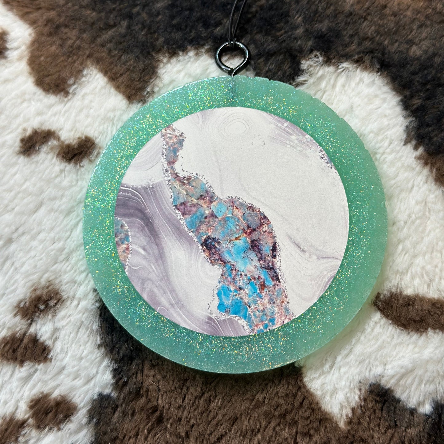 Turquoise Rhinestone- Vanilla Cake Pop