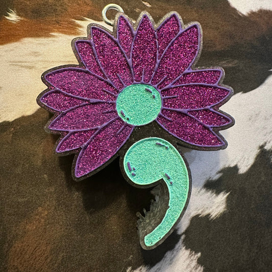 Floral Semi Colon - Pink Apple Punch