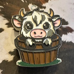 Cow in Water Bucket - Luna
